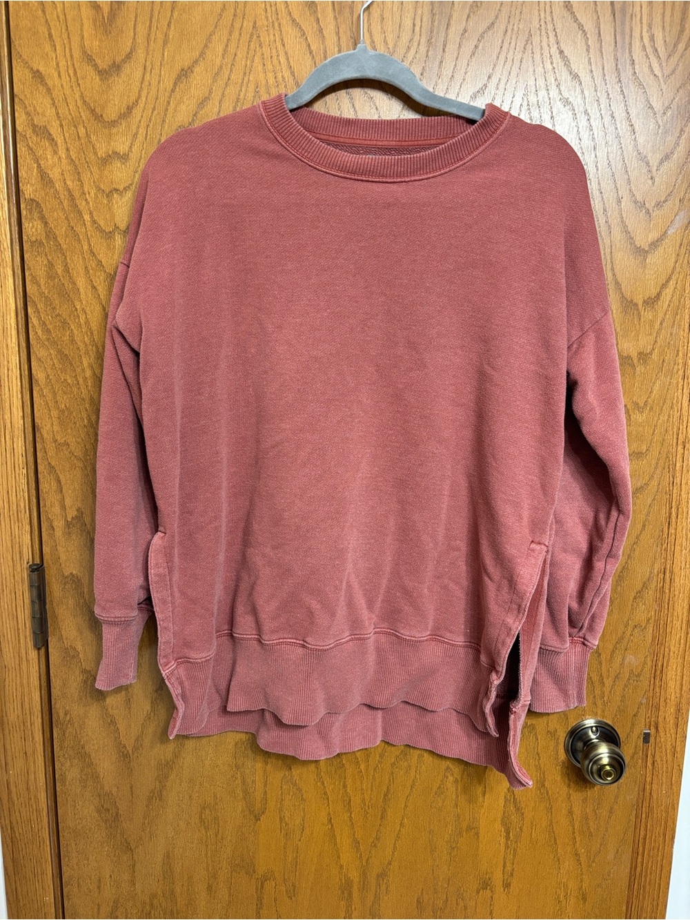 aerie Washed Rose Oversized Crewneck Pullover